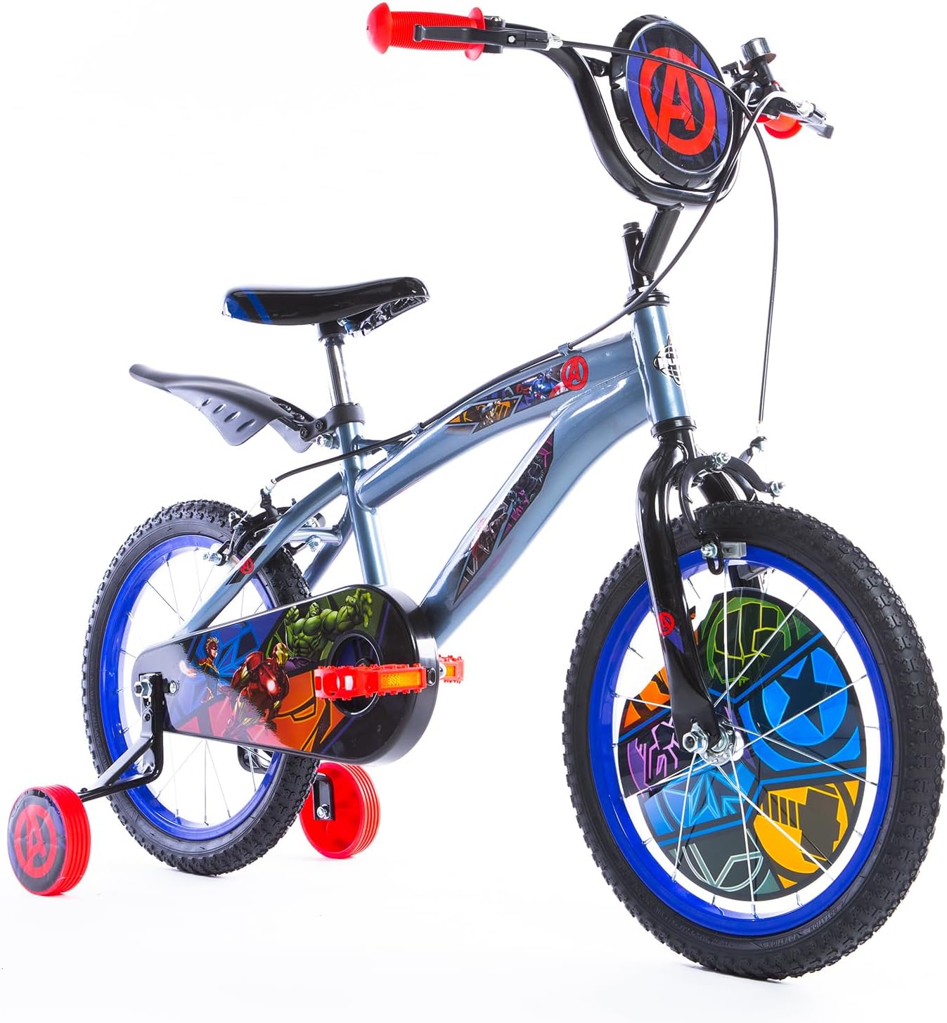 Marvel Avengers Boys Old Kids ft Hulk Iron Man Thor Captain America,Grey,16 Inch Bike 4-6 Years