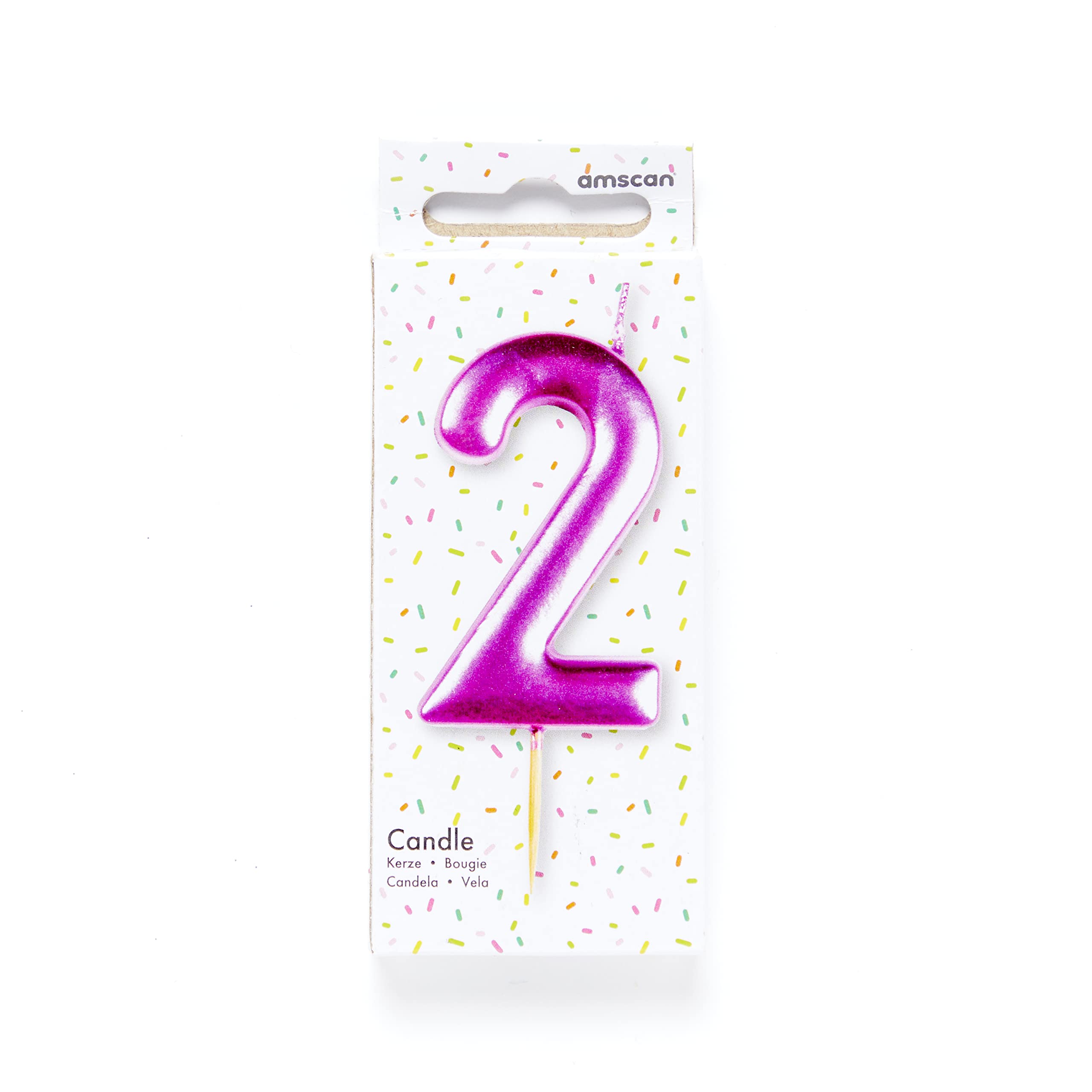 amscan 9911835 Met Pink Numerical Candle 2 - Image 2