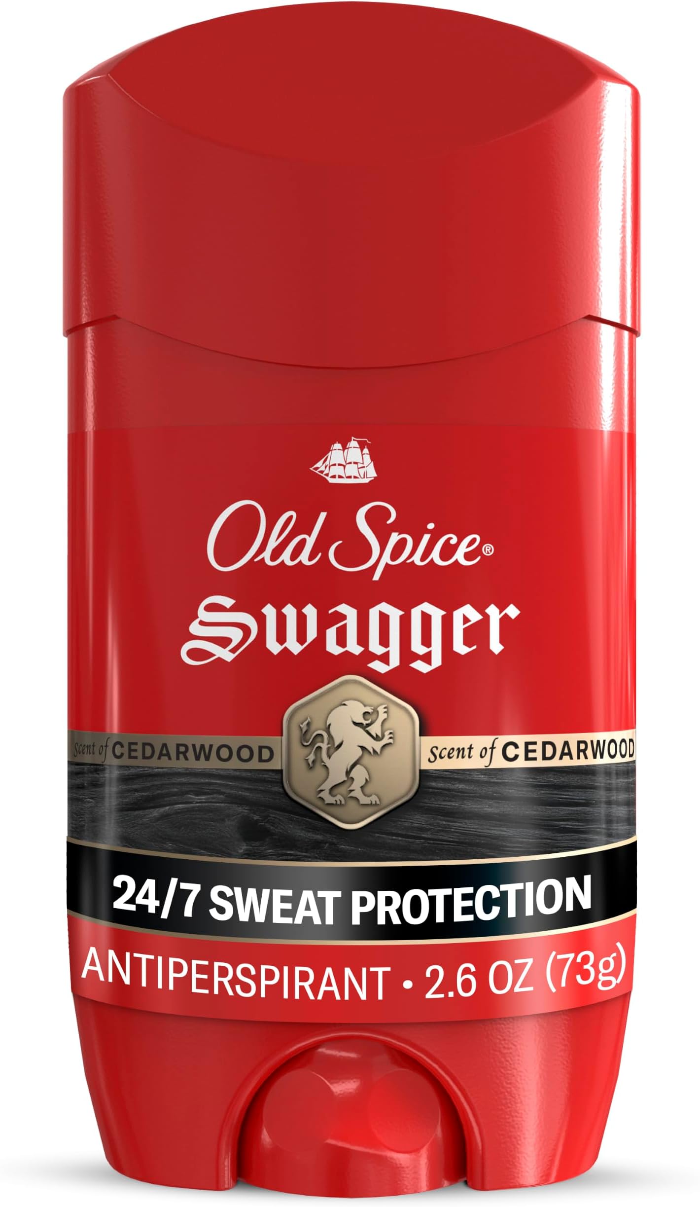Antiperspirant Deodorant for Men, 24/7 Sweat & Odor Protection, 24/7 Lasting Freshness, Invisible Solid, Swagger with Cedarwood Scent, 2.6 oz