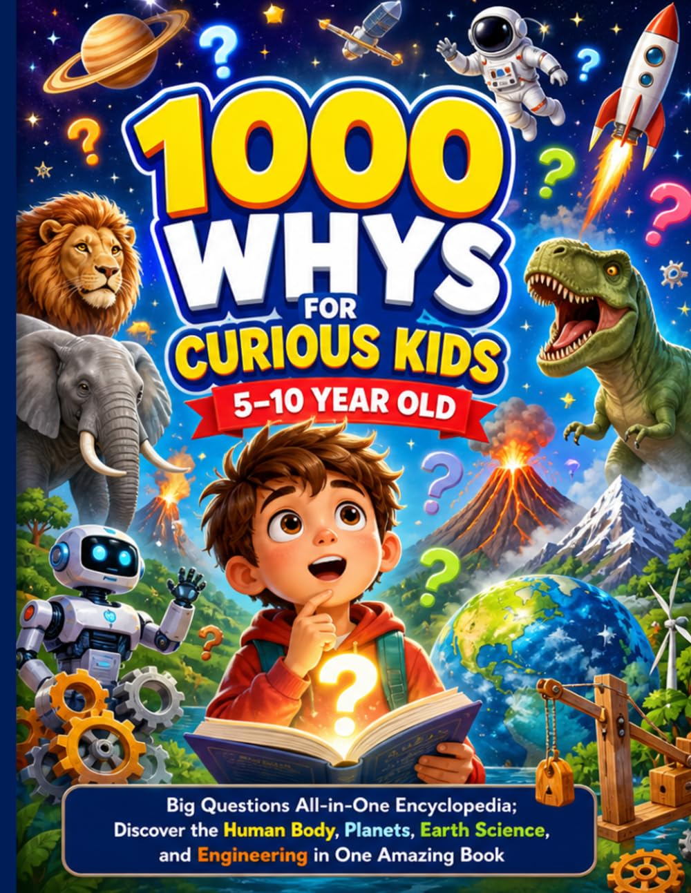 1000 Whys for Curious Kids 5–10 Year Old: Big Questions All-in-One Encyclopedia; Discover the Human Body, Planets, Earth Science, and Engineering in One Amazing Book