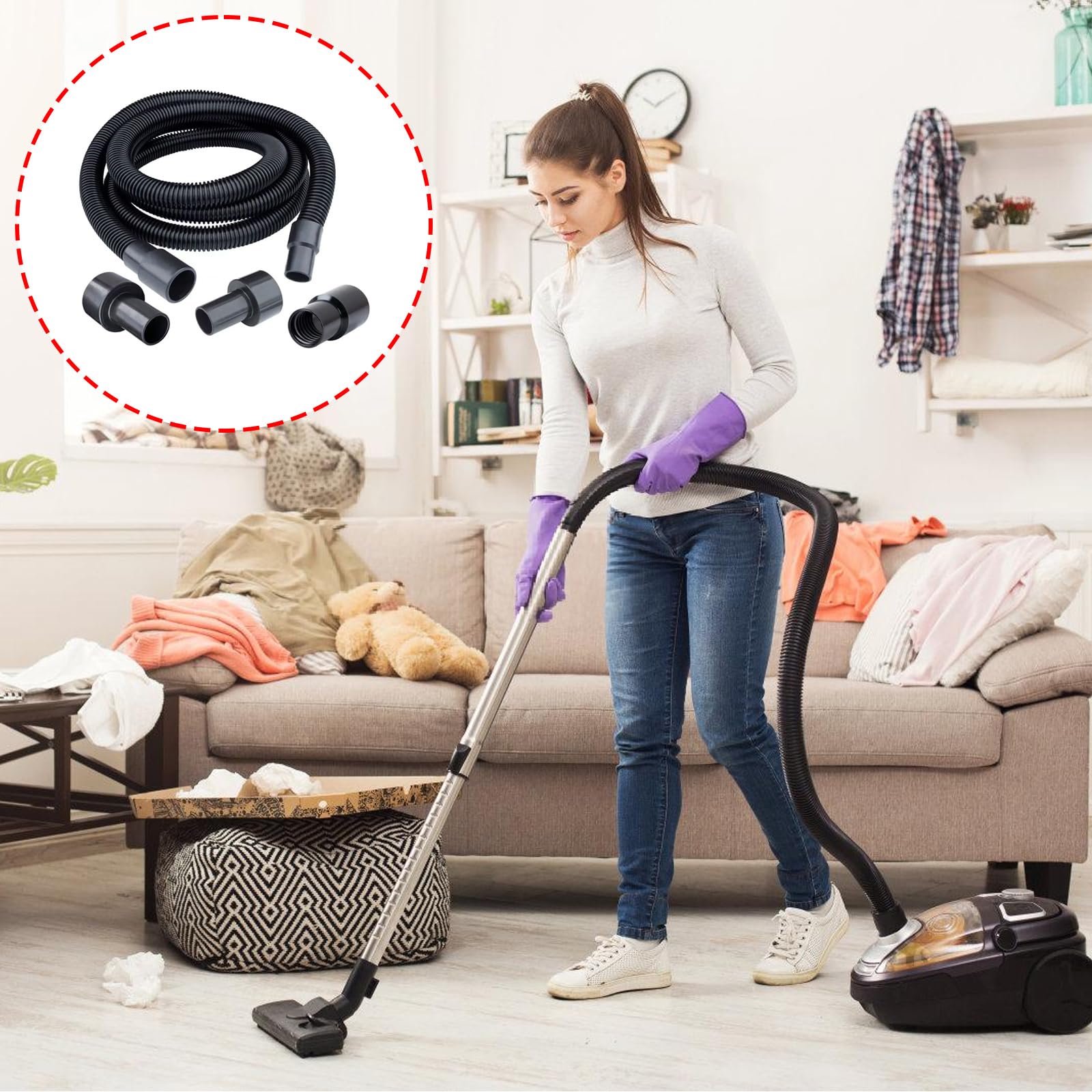 70477 10ft Flessibile Aspirazione Cleaner Accessori Retrattile Tubo Molla Tubo Parti di Ricambio di Aspirazione Domestica