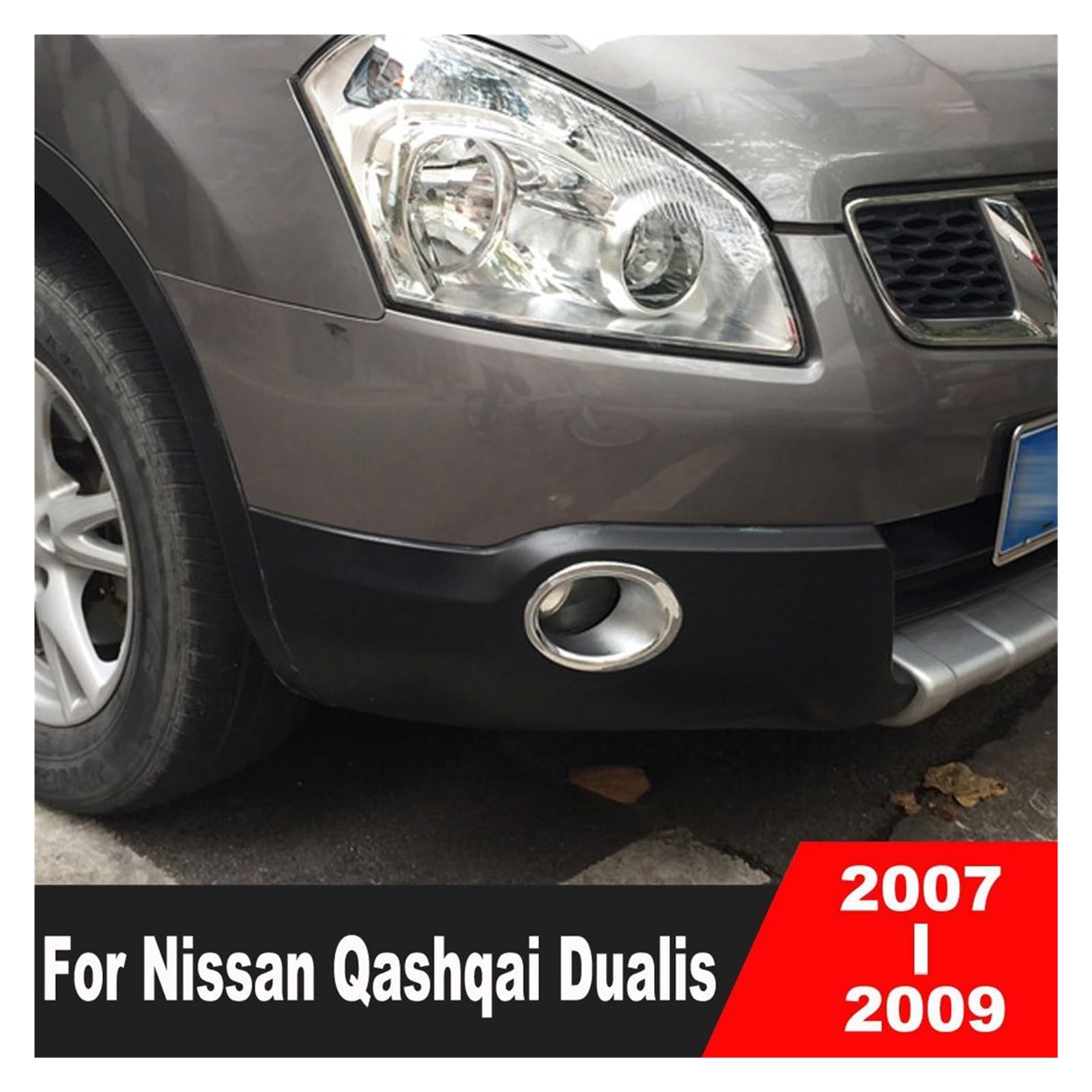 Car Front Rear Fog Light Lamp Cover Trim, Fit For Nissan, Qashqai Dualis 2007-2009 Chrome Foglight Bezel Trims Accessories Osłona tylnego światła