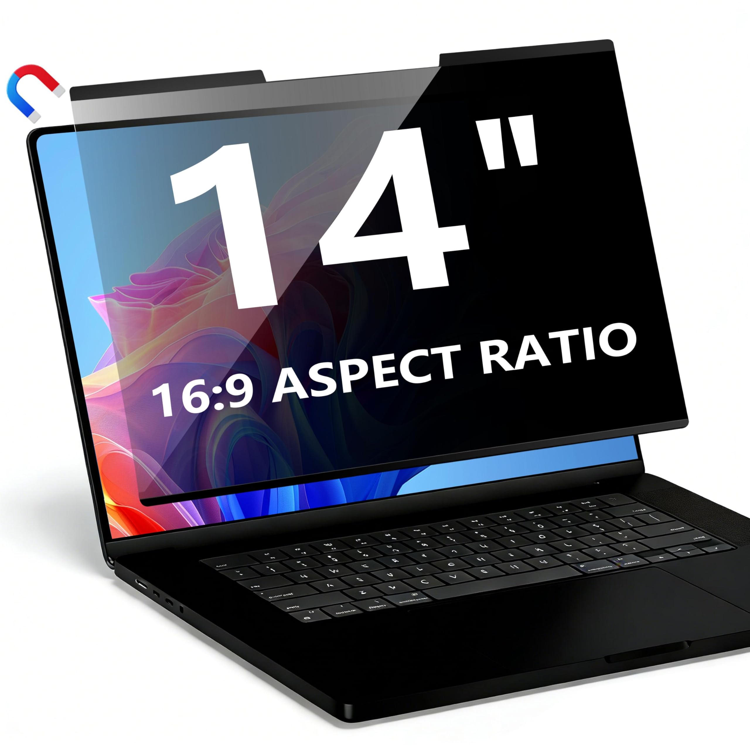Magnétique Filtre de Confidentialité 14 Pouces 16:9 pour Ordinateur Portable HP Dell Acer Asus Samsung Lenovo ThinkPad