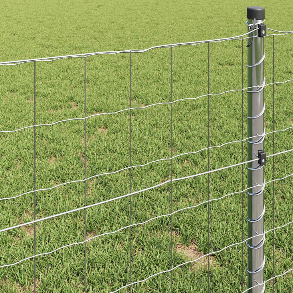 Srebrne ogrodzenie euro, 1,4 x 10 m, cynkowane ogniowo, wytrzymałe metalowe ogrodzenie do ogrodu, na taras, odporne na warunki atmosferyczne, trwałe, łatwe w pielęgnacji, ochrona przed wzrokiem