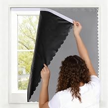 Maritown Portable Blackout Curtains for Bedroom No Drill Self Adhesive Room Darkening Curtains Thermal Insulation Easy to Install Window Shades for Nursery RV Travel