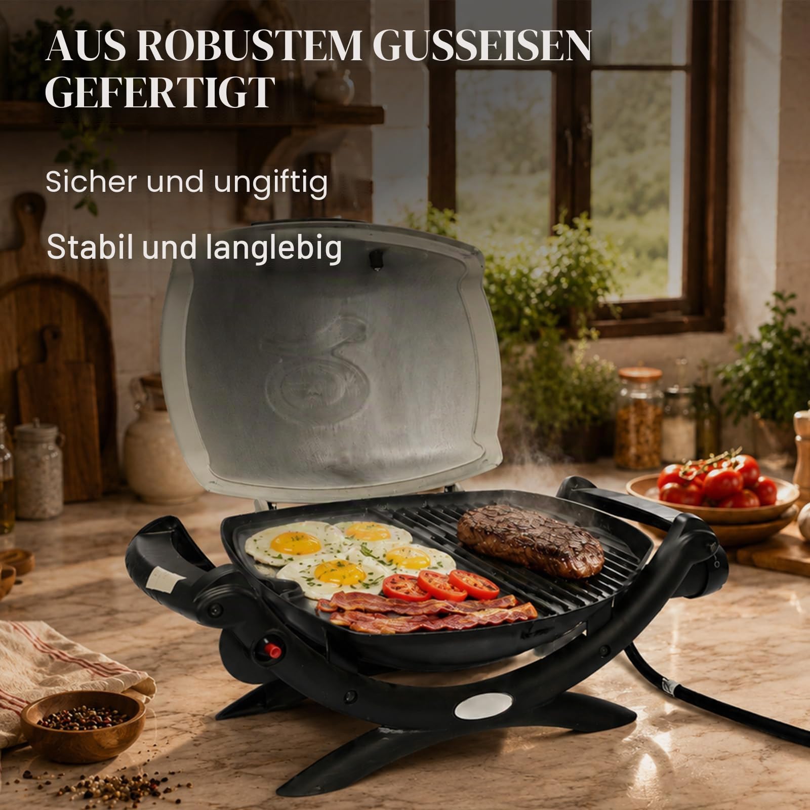 6558 Gusseisen Grillplatte für Weber Q100 Q120 Q1000 Q1200 Series, 32 x 22cm Gusseisen Griddle Ersatzteile für Weber Q140 Q1400, Plancha Bretpfane Zubehör