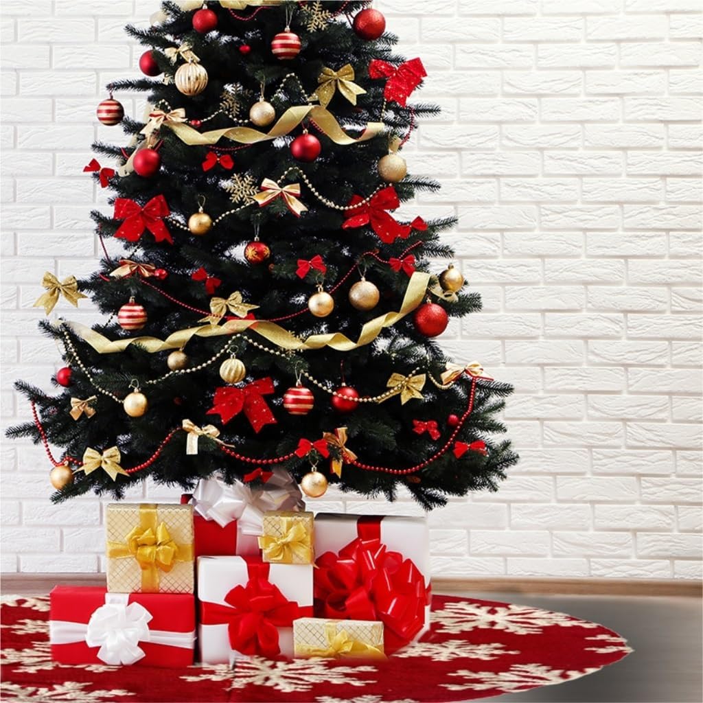 Tree Skirt Christmas Christmas Tree Skirt Snowflakes Plush Socks Christmas Supplies Tree Bottom Decoration Christmas Tree Decoration Supplies Christmas Skirt Tree