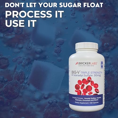 Miniatura 7 de Big-V Suplemento de vanadilo de triple fuerza sulfato de vanadilo 30 mg, taurina 600 mg, selenio, cromo y niacina, suplemento mineral mezclado, 180