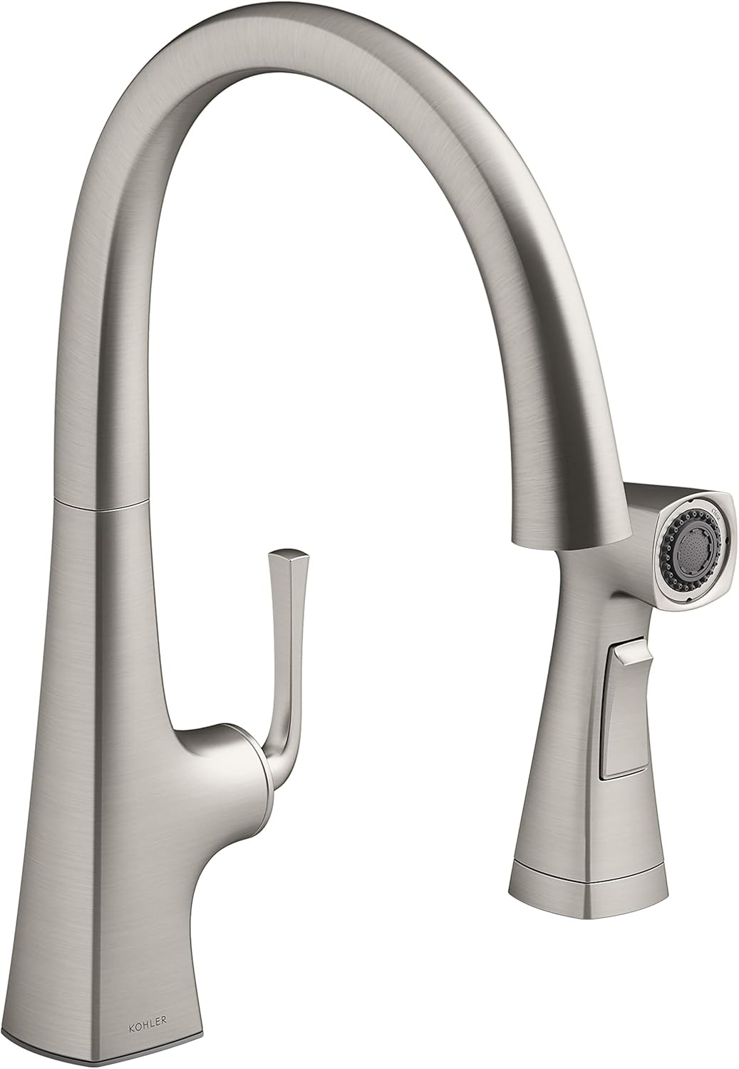 kohler mistos single handle standard kitchen faucet with side sprayer