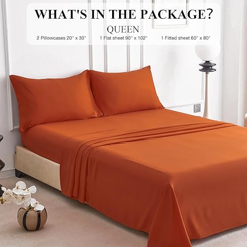 Miniatura 5 de Juego de sábanas suaves y sedosas tamaño Queen, sábanas de lujo para cama de tamaño Queen, se ajustan a bolsillos profundos, sábanas transpirables y