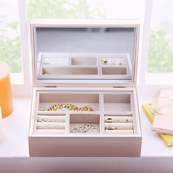 pink glass jewellery box