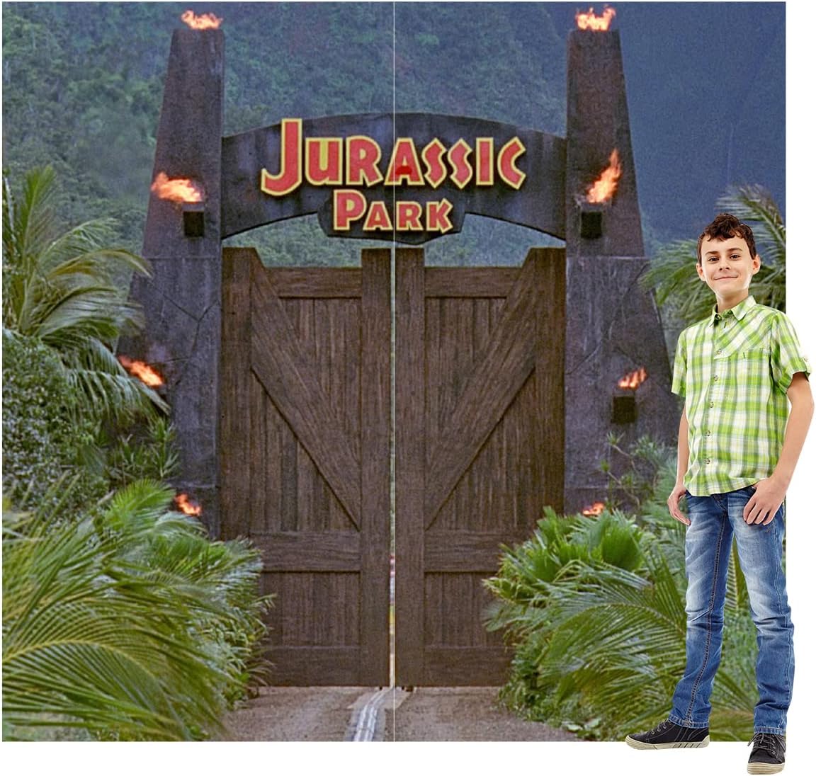 Cardboard People Jurassic World Gate Backdrop Double Wide Cardboard Cutout Standup - Jurassic World Dominion (2022 Film)