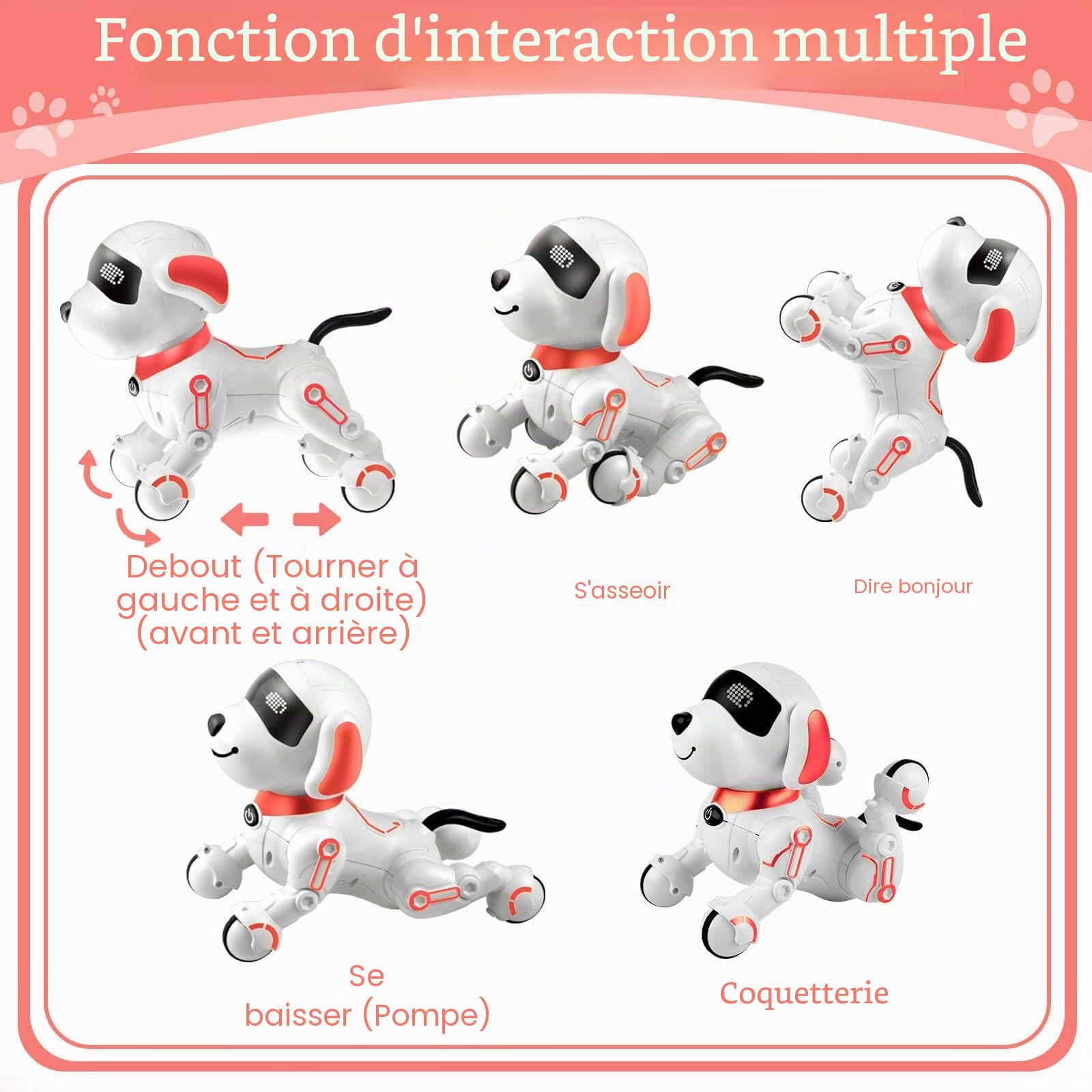 Jouet pour fille garçon de 8 ans et plus : robot chien télécommandé, jouet à partir de 8, 9, 10, 11, 12 ans, idée de cadeau d'anniversaire pour fille et garçon, chien robot, jouet pour enfants