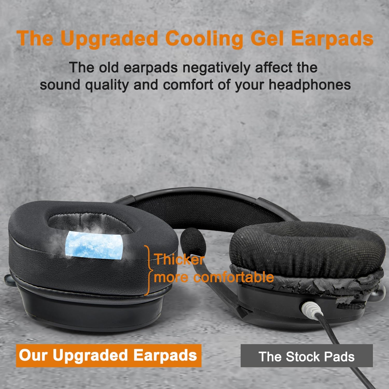 SOULWIT Cooling-Gel Replacement Earpads for Corsair Void/Void v2/Void Pro/Void Elite/Surround Wired & Wireless RGB USB Gaming Headsets, Ear Pads Cushions with Ice Silk Fabric - Black