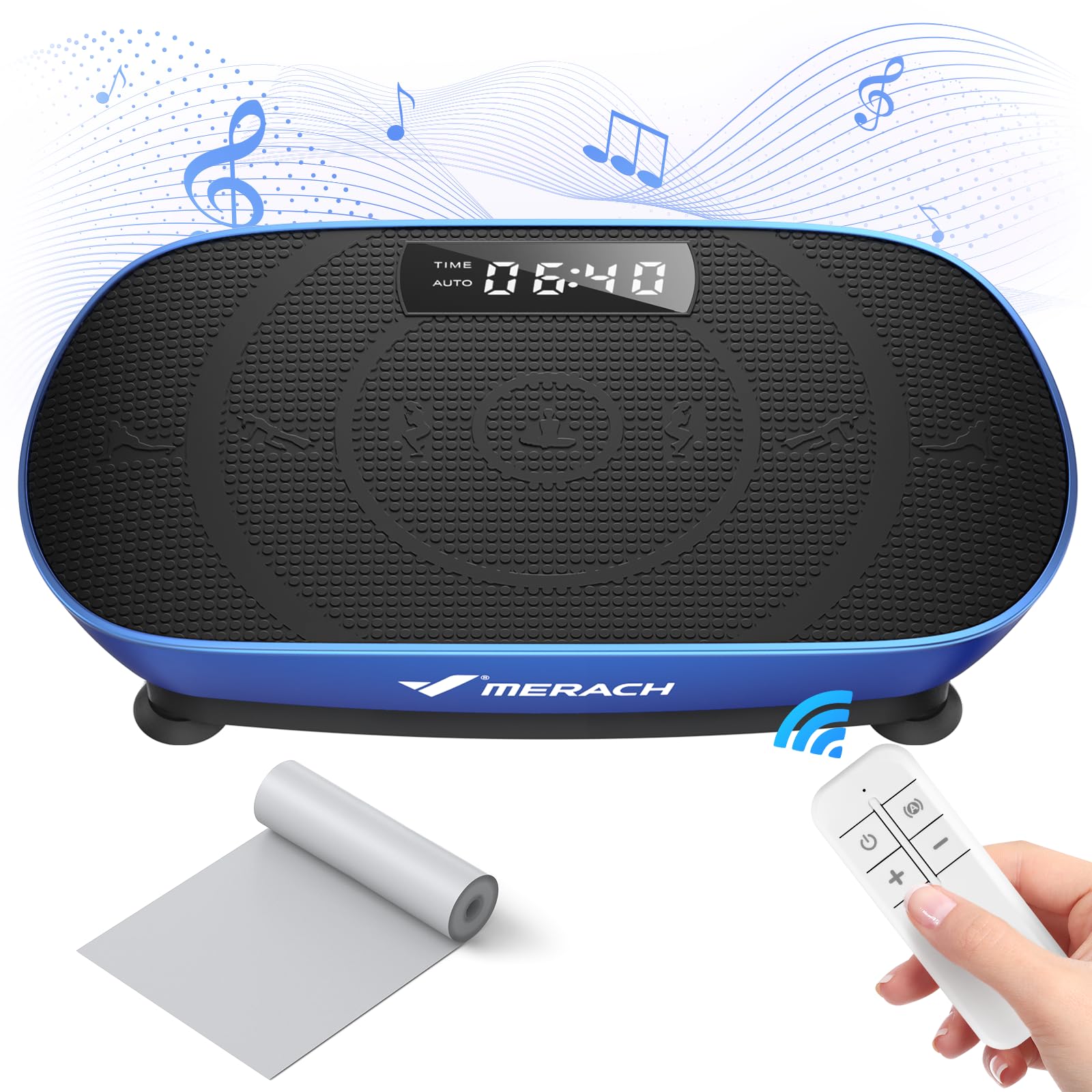 MERACH Vibration Plate Exercise Machine, Whole Body Workout Equipment for Women, Bluetooth and Silicone Pedal, Vibration Plate with Auto Mode, Vibrate Fitness Platform for Home