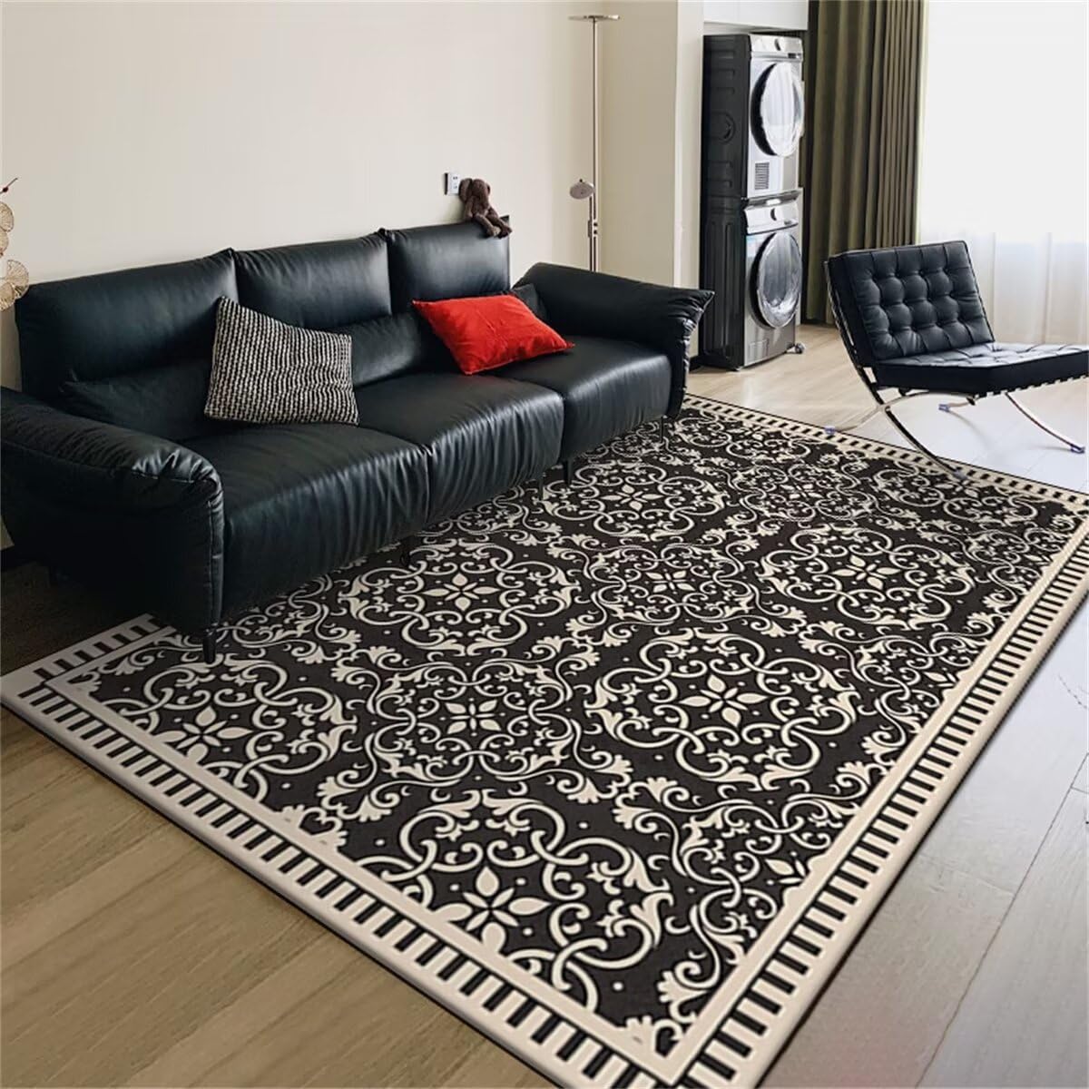Tapis antistatique gris 200X260CM lavable et design abstrait