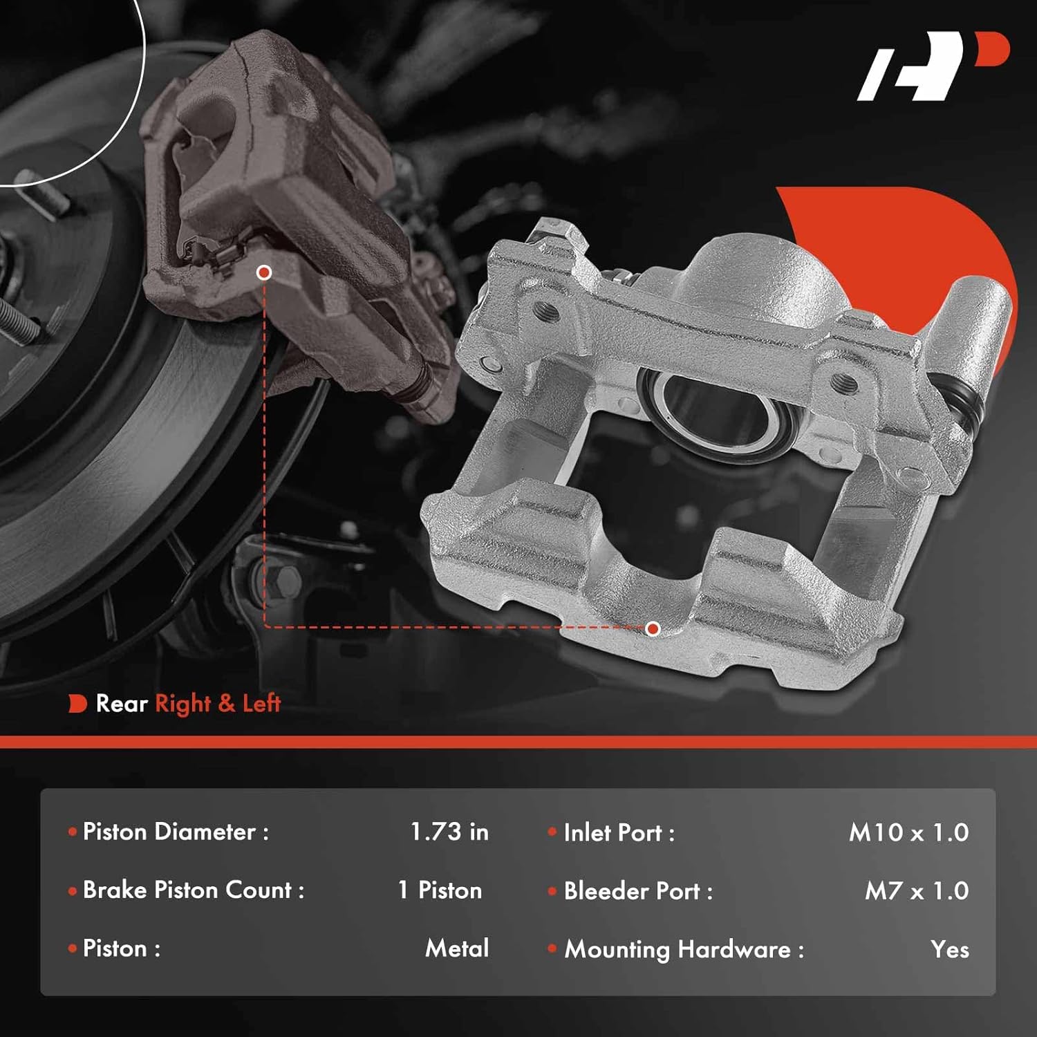 A-Premium Disc Brake Caliper Assembly with Bracket Compatible with Select Lexus Models - GS350, GS430, GS450h, GS460, IS250, IS350, V6 2.5L, V6 3.5L, V8 4.6L - Rear Driver and Passenger Side, 2-PC Set