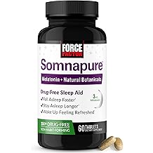 Force Factor Somnapure Drug-Free Sleep Aid for Adults for Occasional Sleeplessness with Melatonin &amp; Valerian, Non-Habit-Forming Sleeping Pills, Fall Asleep Faster, Wake Up Refreshed, 60 Tablets