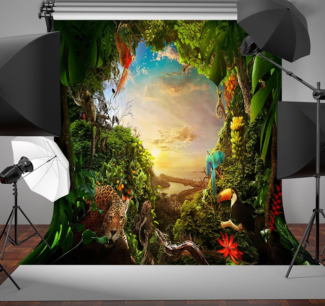 Dschungel-Hintergrund 3 X 2,5 M – Verzauberter Wald Motiv Für Fotografie & Partydekoration