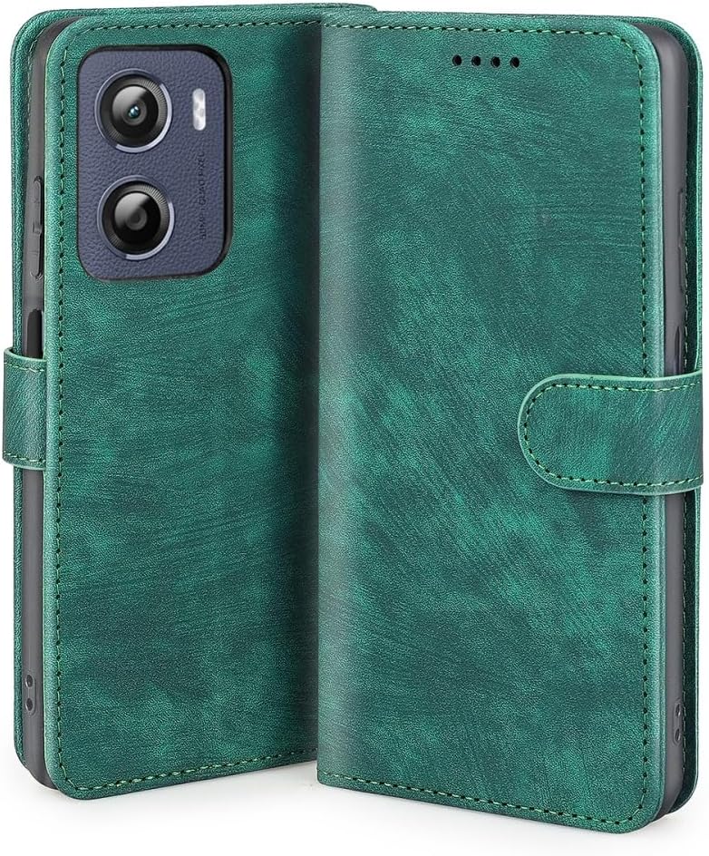 Flip Mobile Phone Case for Motorola Moto G06 PU Leather Case with Magnetic Wallet Case Wallet Flip Case Shockproof Protective Case Green