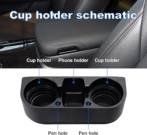 Miniatura 3 de Augeny Portavasos para automóvil, multifuncional, portátil, para consola central, reposabrazos, caja de almacenamiento, organizador de espacio para