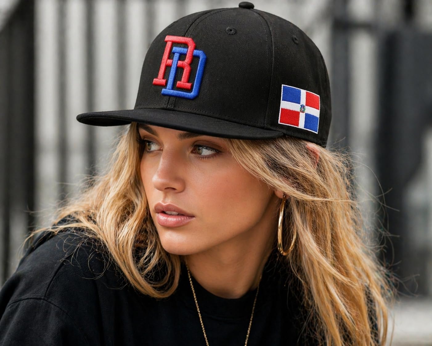 Dominican Republic Flag Baseball Cap for Men and Women, Black Snapback Hat with RD Embroidery, Adjustable Flat Brim Streetwear Hat, National Pride Gift