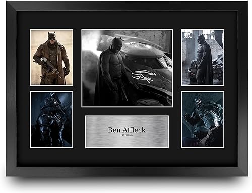 HWC Trading Ben Affleck Batman v Superman Gifts Impreso Firmado Autógrafo para fans de recuerdos de películas, 16 x 12 pulgadas enmarcado