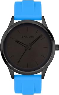 Herrenuhr mit Silikonband - 44 mm - Unisex Silikonuhr für Herren - analoge Armbanduhr mit Quarzwerk - hoher 3 ATM wasserdicht - Kratzfest