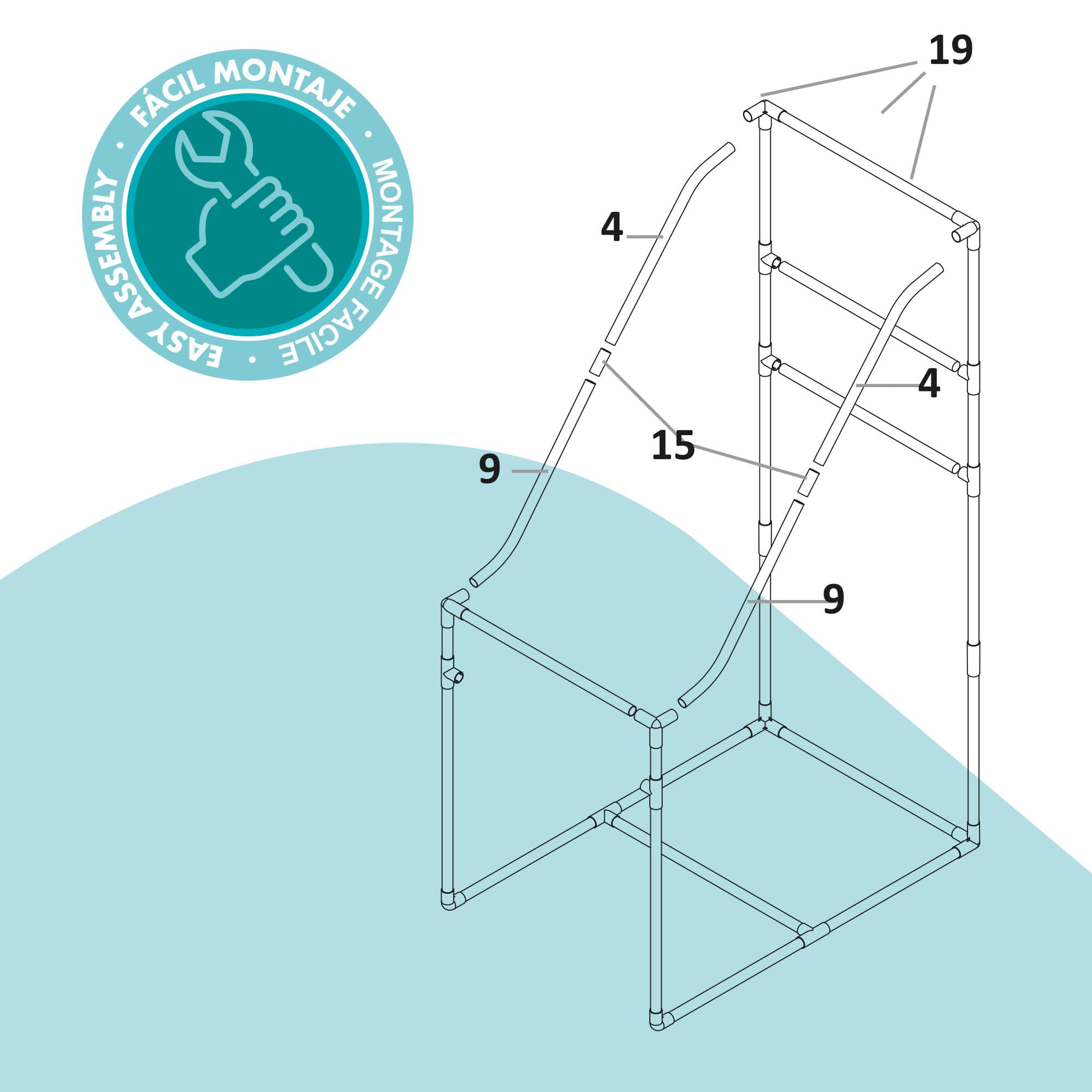 ColorBaby CB Games Panier de Basketball avec Marqueur électronique, Structure métallique de 64 x 100 x 150 cm, Design Retour, Inclut des Ballons, Idéal pour Jouer en intérieur dès 3 Ans (47999)