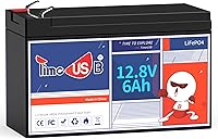 Vista 1 de Timeusb Batería de litio LiFePO4 de 12V 6Ah, recargable con más de 2000 ciclos, baja autodescarga y peso ligero, perfecta para autocaravanas