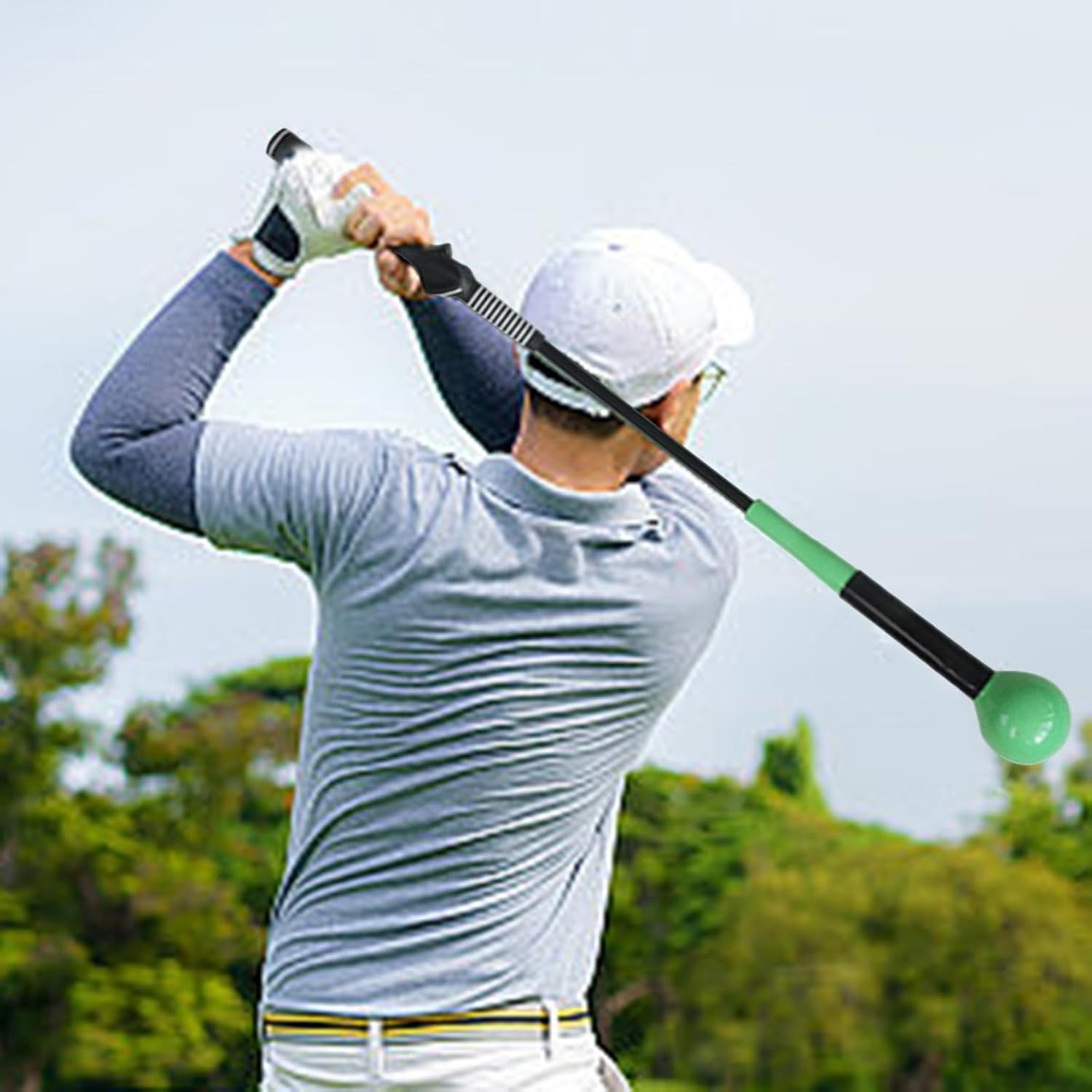 Ｈｅｌｌｅｒｙ ゴルフスイングトレーナー ゴルフスイングトレーニング補助具 プロ仕様 滑り止めゴルフ練習ウォームアップスティック リ