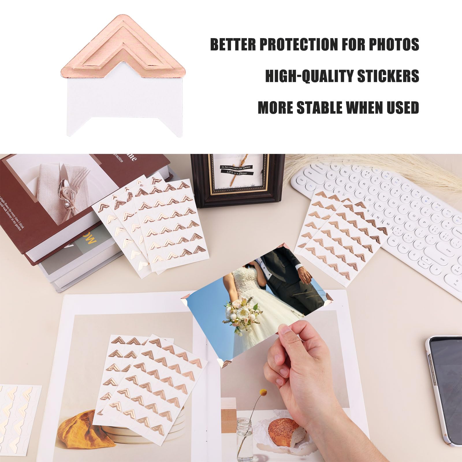 360-Pack Self-Adhesive Photo Corners - 1.5x1.5x2cm, Clear, For Scrapbooks, Albums & Artwork