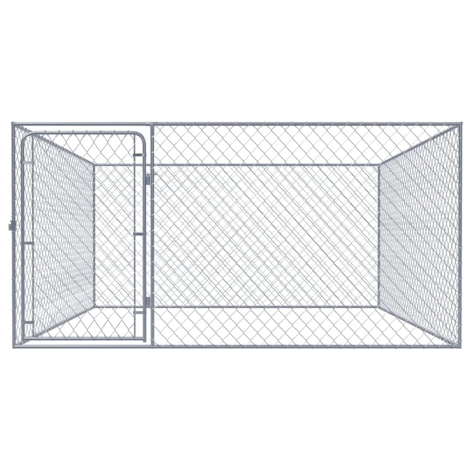 ARKEM Recinto per Cani da Esterno in Acciaio Zincato 2x2x1 m,Recinto per Cani da Giardino, Gabbia per Conigli, Recinto per Animali Domestici, Gatti, Cuccioli, Porte con Chiavistello e Parasole, in Fil