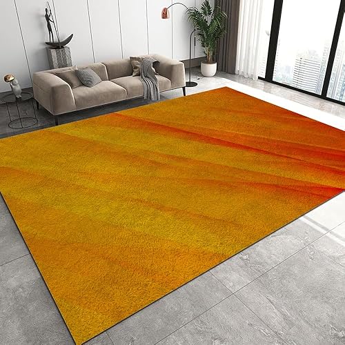 Alfombra naranja Groovy retro de los años 70, alfombra lavable y antideslizante ultra suave para oficina, dormitorio, sala de estar, decoración del