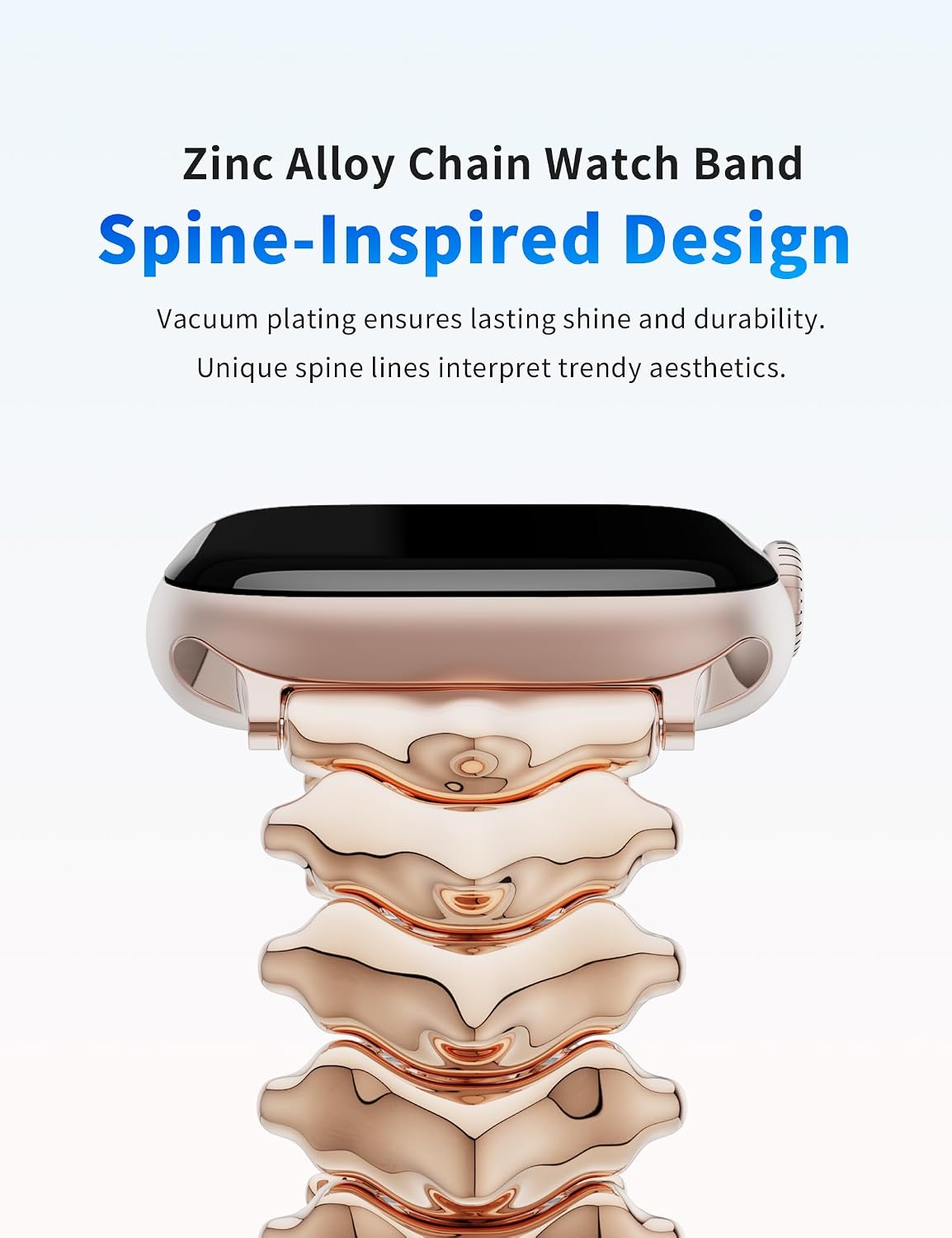 Spine Metal Band Compatible with Apple Watch Series11/10/9/8/7/6/5/4/3/2/SE3 2 1 /Ultra3 2 1 Women Men,Unique Niche Watch Band For iWatch Bands 38mm 40mm 41mm 42mm 44mm 45mm 49mm