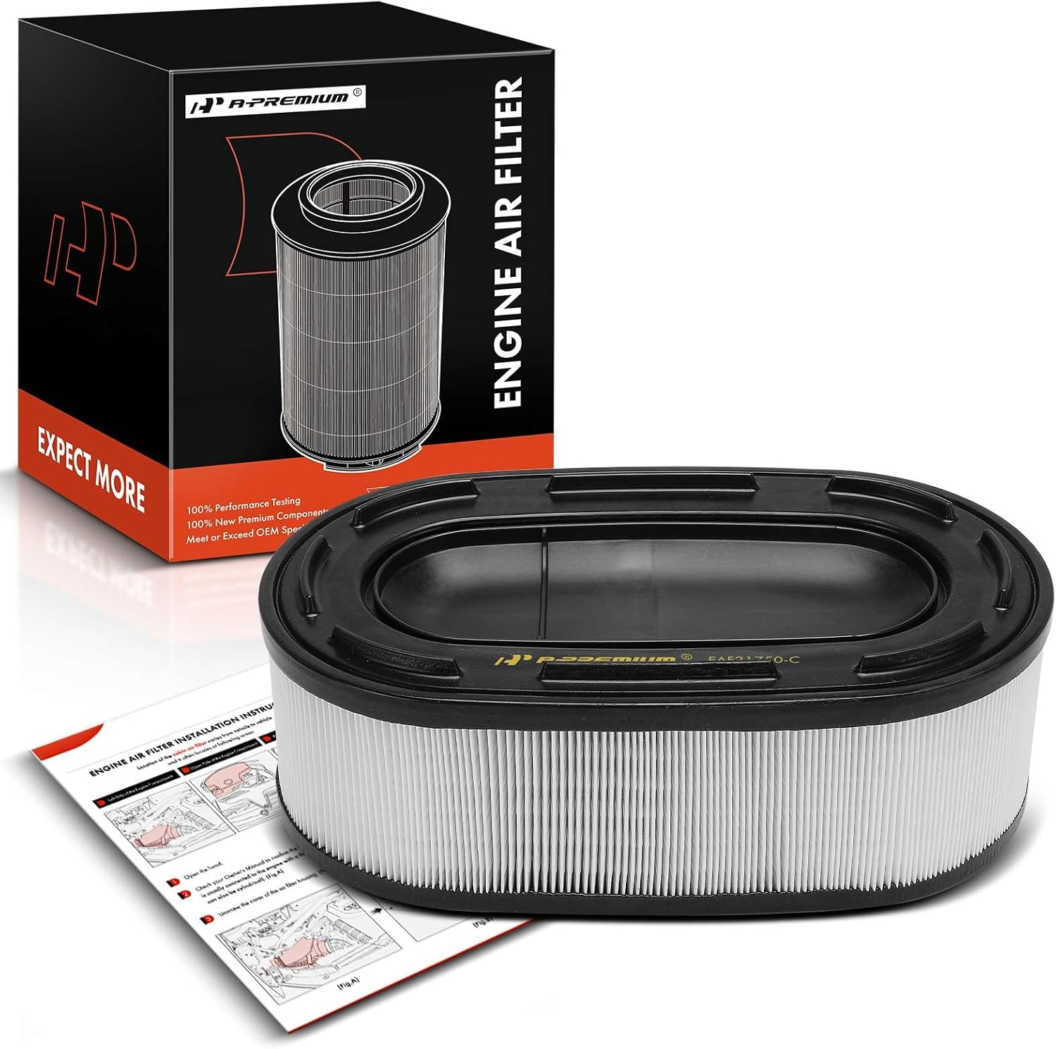 A-Premium Engine Air Filter Compatible with Chevrolet Corvette 2020 2021 2022 2023 2024, 6.2L, Replace# A21750, 84321605