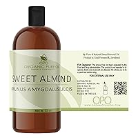 Vista 5 de Organic Pure Oil - Almendra dulce – pura y prensada en frío, sin OMG, sin refinar, vegano, extra virgen sin refinar, 32 onzas para cara, cabello
