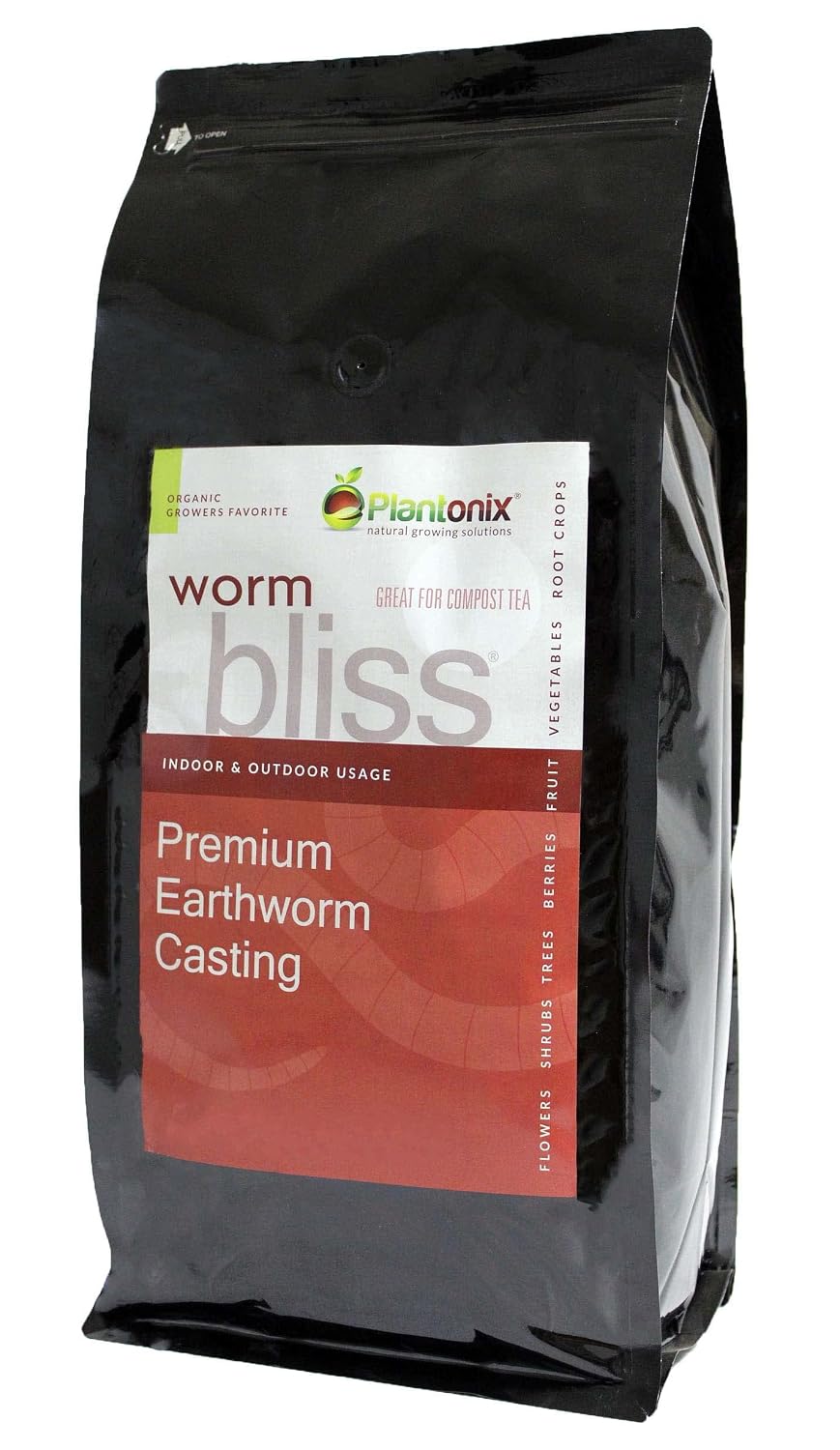 Worm Bliss - Pure Organic Earthworm Castings - All Natural Plant Fertilizer and Soil Enhancer - Potting Mix for Plants, Vegetables, Flowers, and Indoor and Outdoor Gardens (1 Cubic Ft)