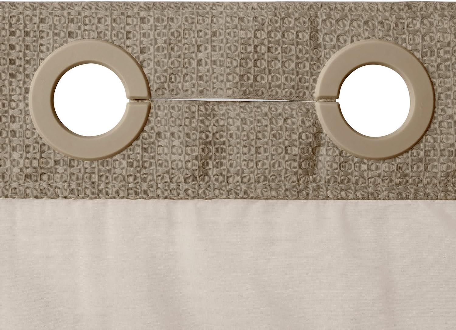 River Dream Heavyweight No Hooks Required Dotted Waffle Weave Shower Curtain with Snap in Liner - 71W x 74H,Hotel Grade,Spa Like Bath Curtain,Linen