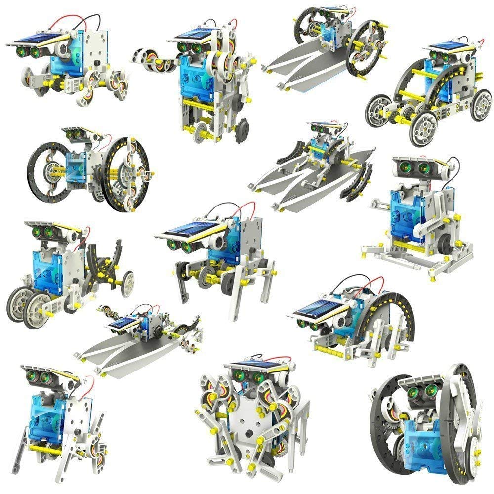 13 in 1 DIY Solar Robot Kit for Kids Ages 10-16, Educational STEM Building Toys to Construct Solar-Powered Boat, Car, Crab, Dog, Turtle, Robot & More - Engineering Kit for Boys & Girls 3