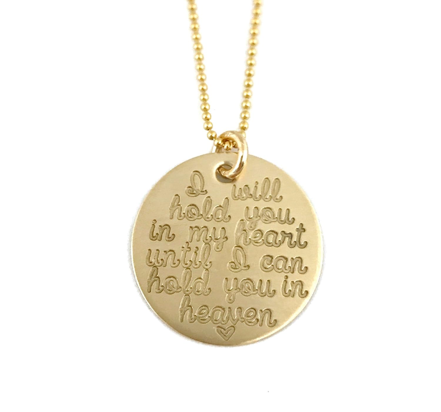 SOLID GOLD Necklace // 14k Gold Memorial Necklace // Solid