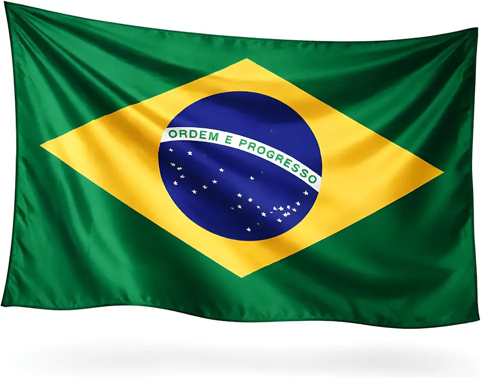 Bandeira do Brasil 90x150cm em Poliéster – Eventos, Decoração, Copa Do Mundo, Com Costura Para Mastro, Dupla Face Premium