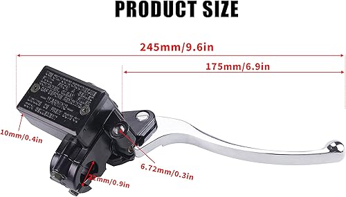 Miniatura 2 de Cilindro maestro de freno delantero compatible con cilindro maestro de freno para Yamaha YFZ450 Banshee 350 Big Bear 250 350 400 Grizzly 300 350 400