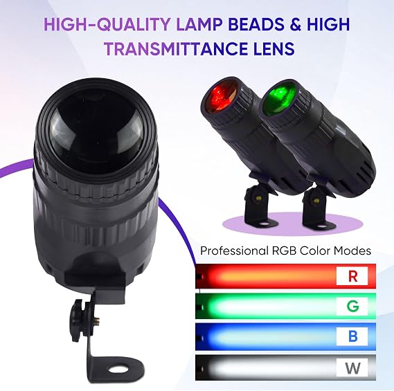 Pinspot Light with Remote 4 in 1 Stage Spotlight: 15W RGBW LED Beam Mirror Disco Ball Spot Lights - Mini Pin Lighting for Party DJ Disco Wedding Bar Club Indoor Show [Energy Class A+++]