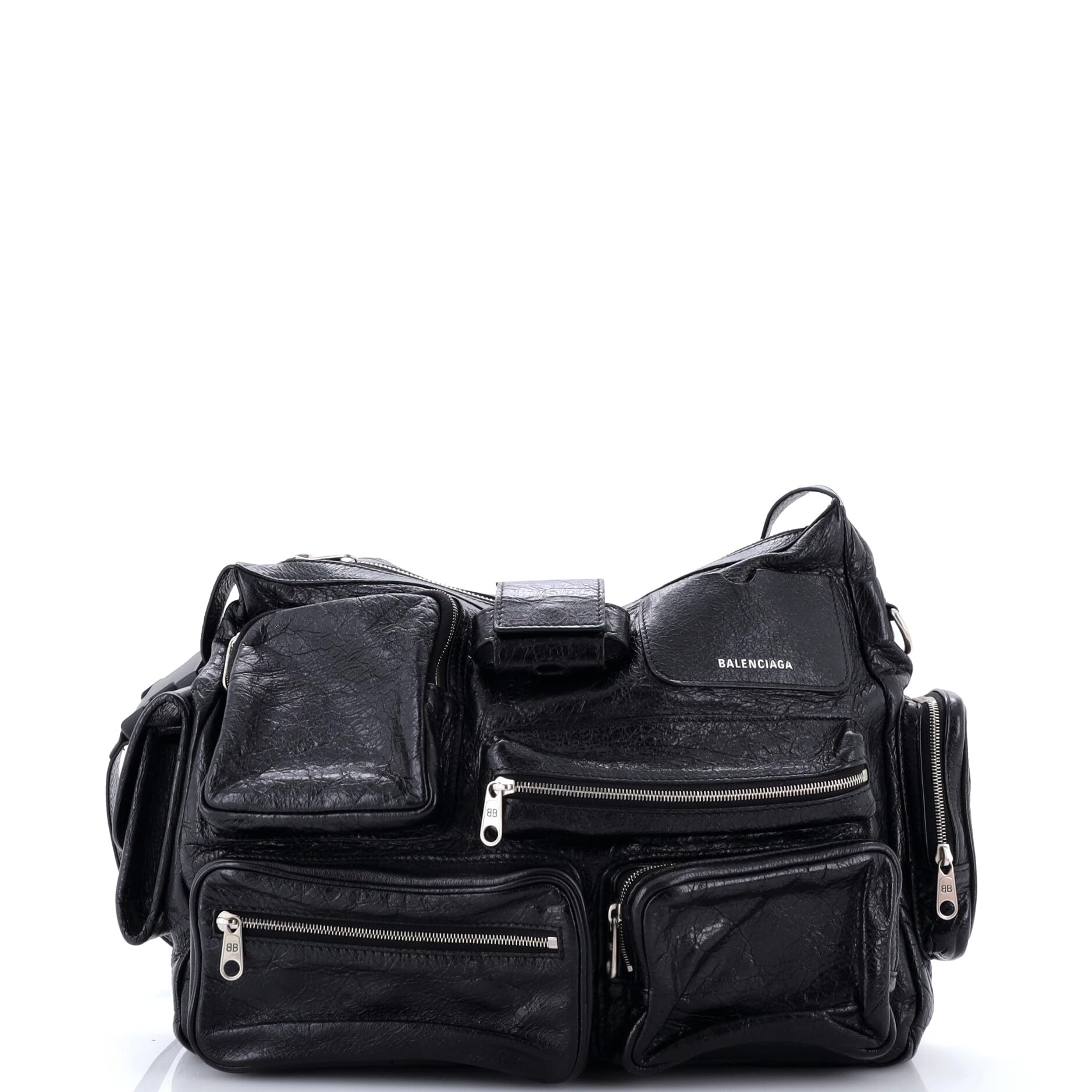 Pre-Loved Superbusy Messenger Bag Leather Medium, Black