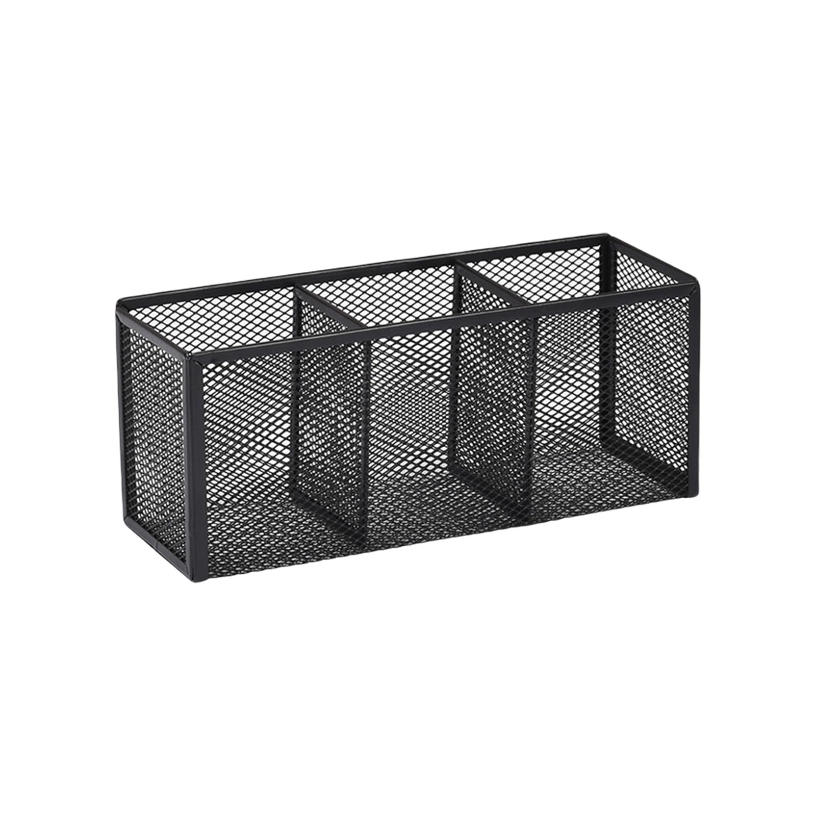 Hsioluted Black 3 Grid Large Capacity Pencil Holders 3 Or 4 Compartments Pencil Storage Box Multifunctional Desk Organizers For Home Large Capacity Holders