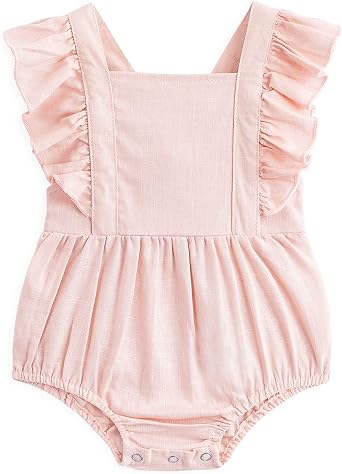 Simplee kids Baby Girls Romper, Ruffle Sleeveless,0-24M