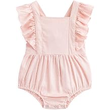 Simplee kids Newborn Infant White Rompers Baby Girls Summer Ruffle Sleeveless Embroidery Bodysuit Outfits 0-24M