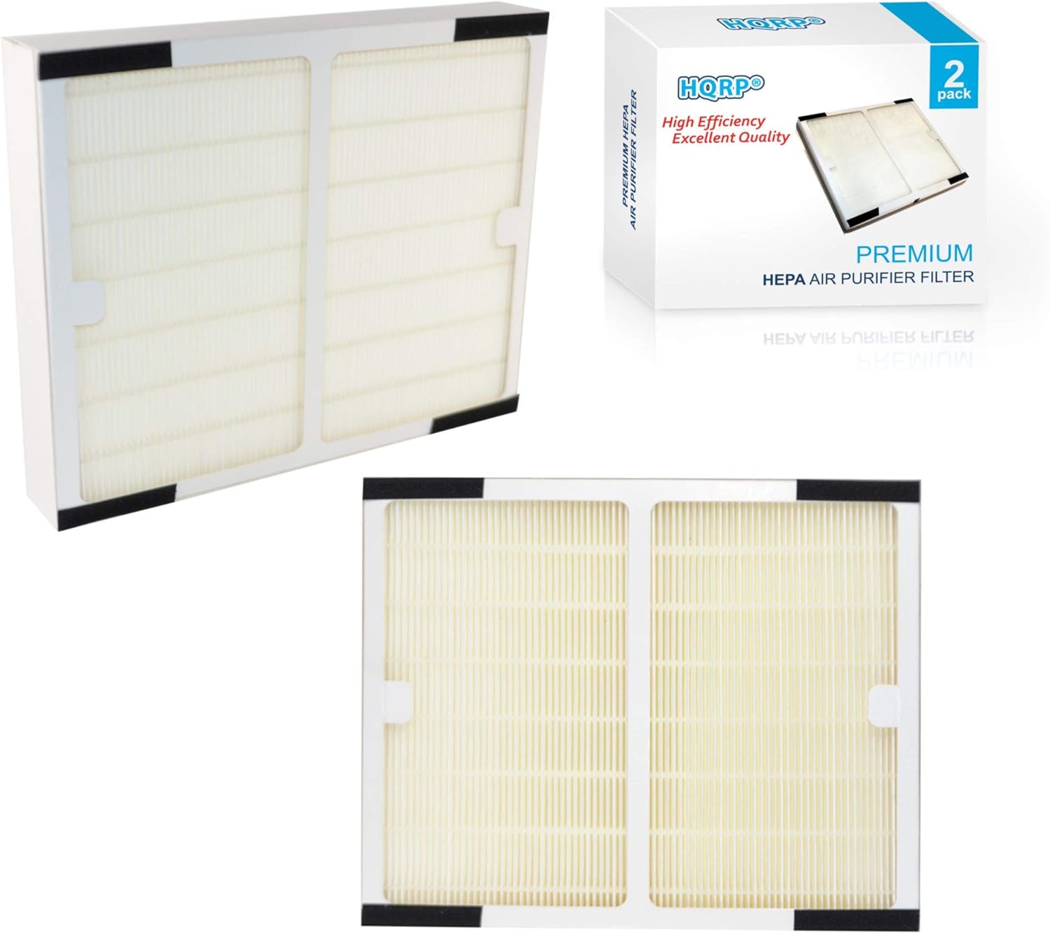 HQRP 2-pack HEPA Filter Replacement for Idylis Filter A, IAF-H-100A, IAFH100A, 0412564 compatible with Idylis IAP-10-100, IAP-10-150, IAPC-40-140 Air Purifiers