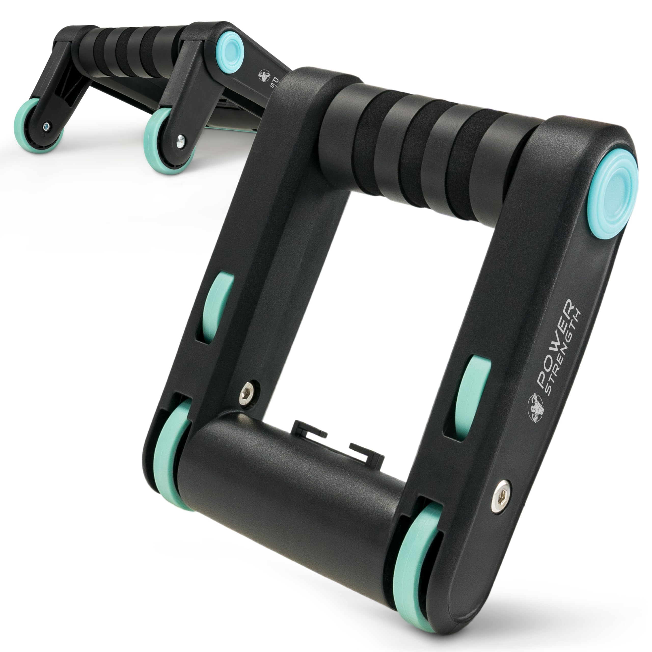 Power Strength Impugnature per flessioni, Attrezzi Palestra – Costruzione muscolare ottimale con funzione Ab Roller e maniglie extra confortevoli – Massimizza il tuo successo fitness